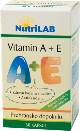 Prehransko dopolnilo Vitamin A + E NutriLAB