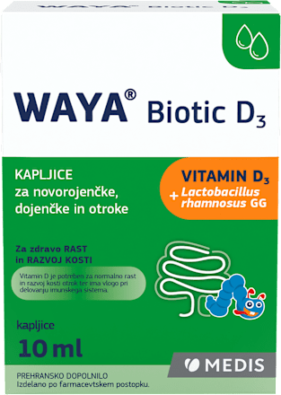 Biotic D3 kapljice za novorojenčke, dojenčke in otroke WAYA