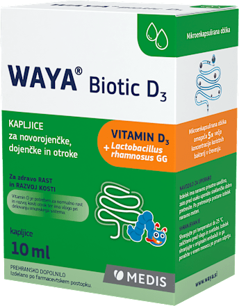 Biotic D3 kapljice za novorojenčke, dojenčke in otroke WAYA