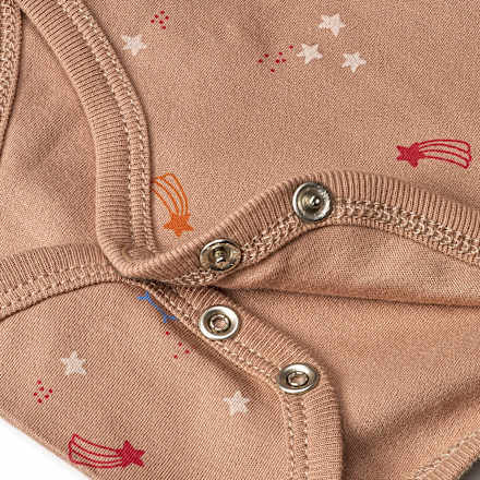 Body Langarm mit Weltall-Muster, braun, Gr. 98/104 ALANA