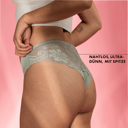 Periodenunterwäsche Brazilian mit Spitze Mint, Gr. S dais