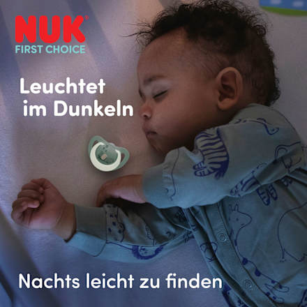 Schnuller First Choice Night Silikon, grün/blau, 18-36 Monate NUK