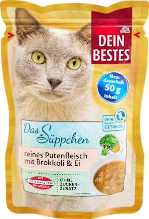 Nassfutter Katze mit Pute, Brokkoli & Ei, das Süppchen Dein Bestes