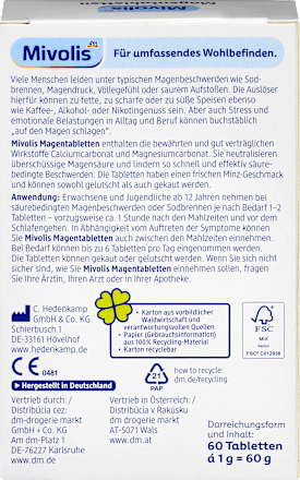 Magentabletten 60 St Mivolis