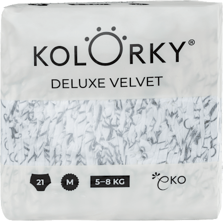Plienky Deluxe Velvet - veľkosť M (5 - 8 kg) Kolorky