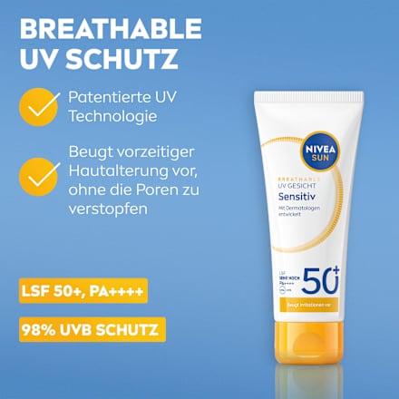 Sonnenfluid Gesicht sensitiv, LSF 50+ NIVEA SUN