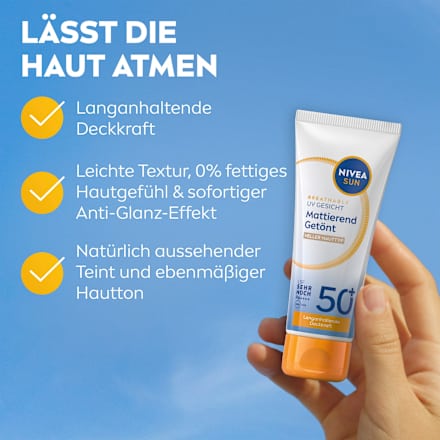 Sonnenfluid Gesicht mattierend & getönt, LSF 50+ NIVEA SUN