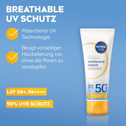Sonnenfluid Gesicht mattierend & getönt, LSF 50+ NIVEA SUN