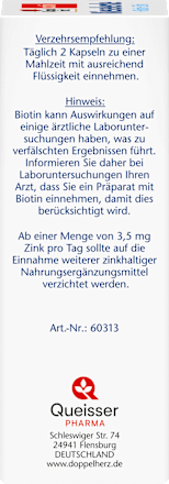 Kieselerde + Biotin + Zink Kapseln 40 St Doppelherz
