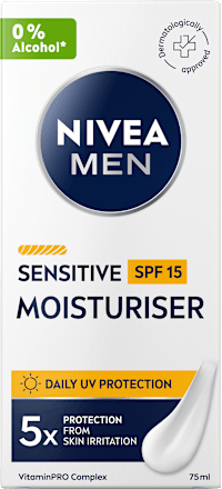 Denný hydratačný krém Sensitive SPF 15 NIVEA MEN