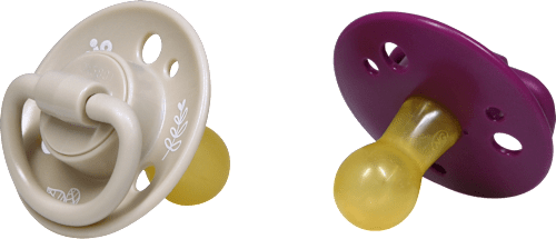 Schnuller cherry green lila/beige 0-6 Monate Nip