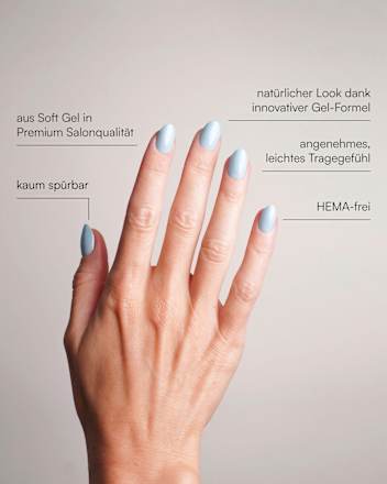 Künstliche Nägel Press Ons Short Round Baby Blue Doonails