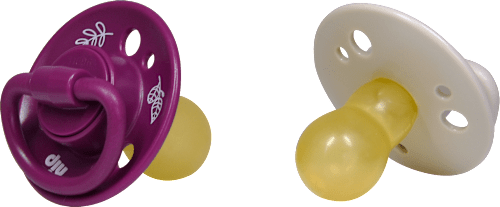 Schnuller cherry green lila/beige 6+ Monate Nip