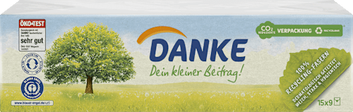 Taschentücher Pocket-Format 4-lagig (15x9 Blatt) Danke