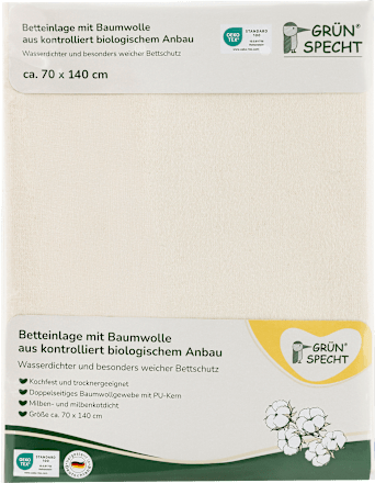 Betteinlage mit Baumwolle 70x140 cm Grünspecht