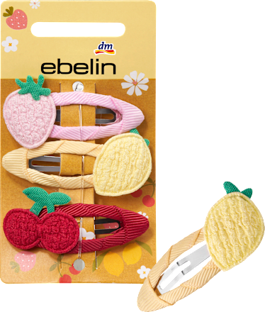 Haarclips Erdbeere, Zitrone, Kirsche ebelin