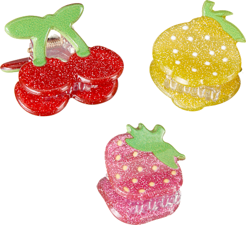 Haarklammern Erdbeere, Zitrone, Kirsche ebelin