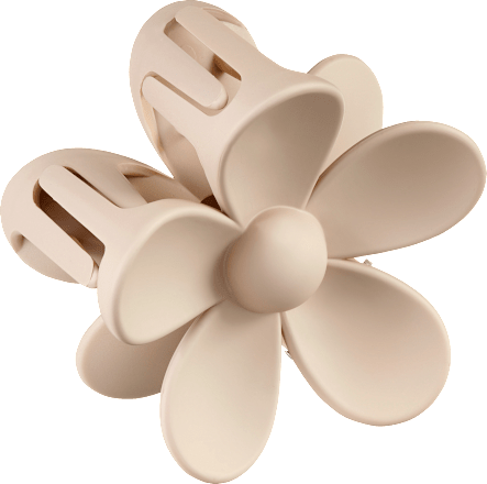 Haarklammer Blume beige ebelin
