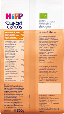 Kindermüsli Crunchy Crocos Apfel Zimt HiPP
