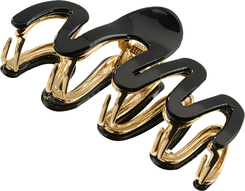 Haarklammer Wellenform schwarz Gold-Optik ebelin