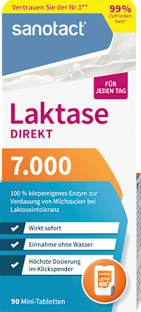 Laktase 7000 Direkt Mini Tabletten 90 St sanotact