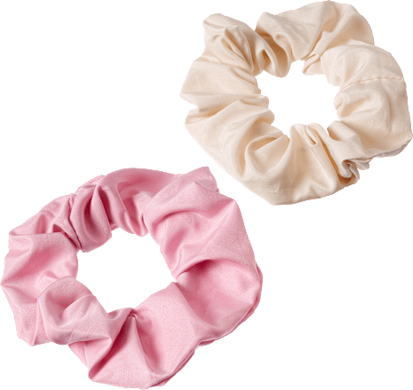 Scrunchies recycelt weiß & rosa ebelin