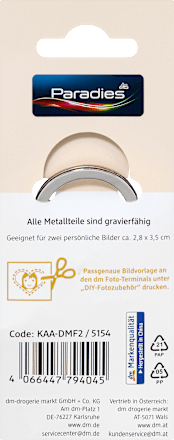 Schlüsselanhänger Metall Quadrat Paradies