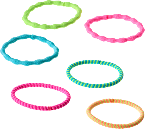 Haargummis gerafft, Farb-Mix ebelin