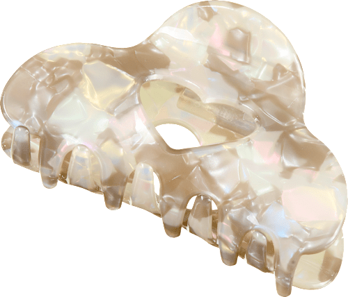 Haarklammer Acryl mit Herz Cut-out grau ebelin