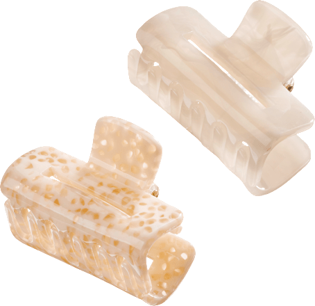 Haarklammern eckig midi creme, braun ebelin