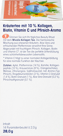 Zeliščni čaj s kolagenom, biotinom in vitaminom C Mivolis