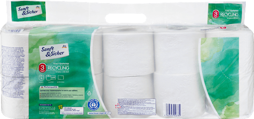 toaletní papír recyklovaný 3vrstvý, 10x220 Sanft&Sicher