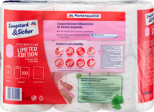 Küchentücher Design 3-lagig (3x100 Blatt) Saugstark&Sicher