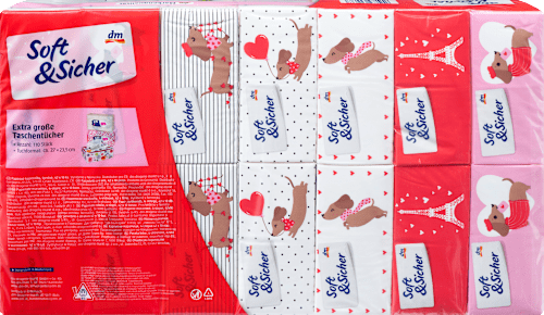 Papír zsebkendő 4-rétegű, limitált kiadás (42x10db) Soft&Sicher