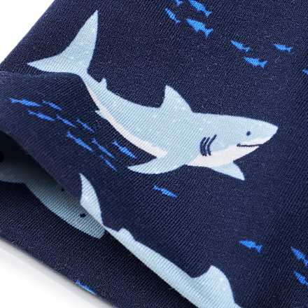 Mütze Pro Climate mit Hai-Muster, blau, Gr. 50/51 ALANA