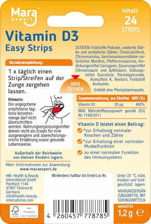 Zungenstreifen Vitamin D3 Mara