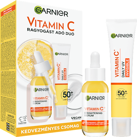 Mindennapos, ragyogást adó fluid SPF 50+ & ragyogást adó szuper szérum C-vitaminnal* GARNIER SKIN NATURALS