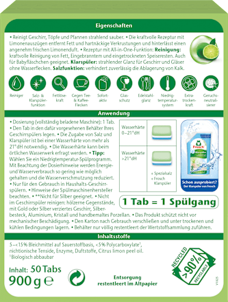 Spülmaschinen-Tabs Limone All-in-1 Frosch