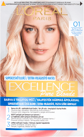 barva na vlasy Pure Blonde Blond ultra světlá přírodní 01 L'ORÉAL PARiS EXCELLENCE Creme