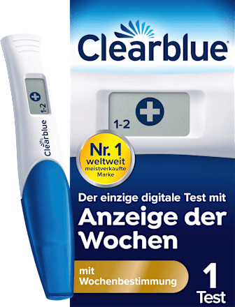 Schwangerschaftstest mit digitaler Anzeige der Woche Clearblue