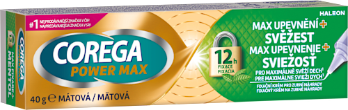 Fixačný krém na zubné náhrady Power Max Upevnenie + Sviežosť COREGA
