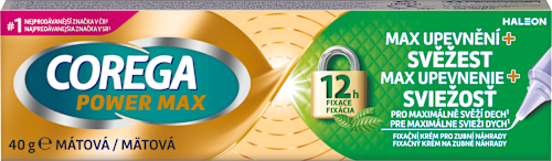 Fixačný krém na zubné náhrady Power Max Upevnenie + Sviežosť COREGA