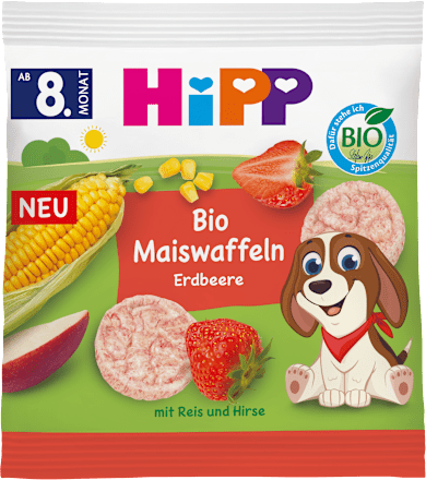 Wafelki kukurydziane truskawkowe BIO od 8. m- ca życia HiPP