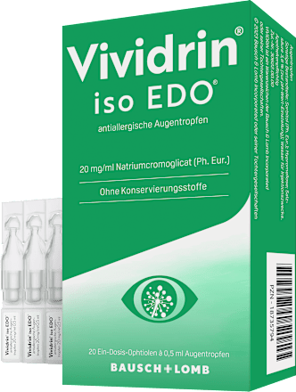 Vividrin iso EDO 20 mg/ml Natriumcromoglicat (Ph. Eur.) antiallergische Augentropfen 20 x á 0,5ml Vividrin
