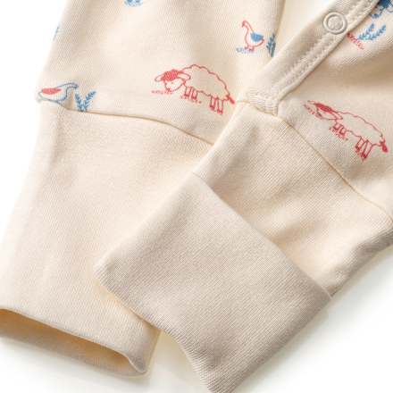 Schlafanzug mit Tier-Muster & Mitwachsfunktion, weiß, Gr. 46/48 ALANA