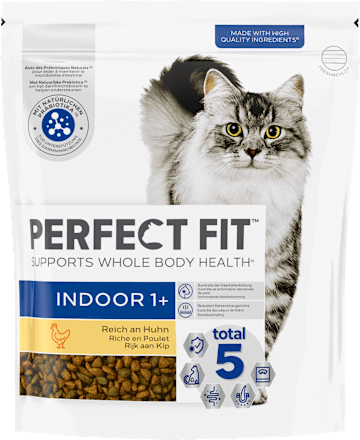 Trockenfutter Katze indoor 1+ Reich an Huhn PERFECT FIT
