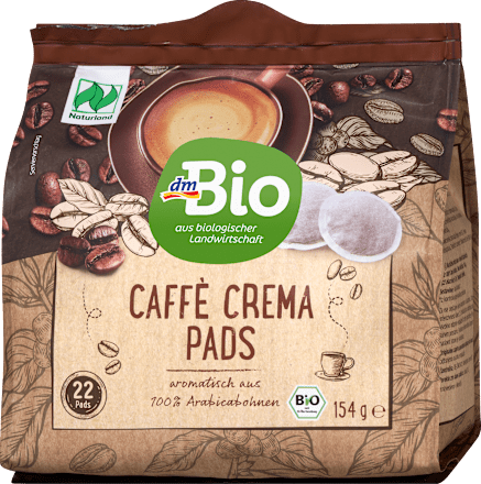 Kávové vrecúška Caffé Crema Pads 100 % Arabica dmBio