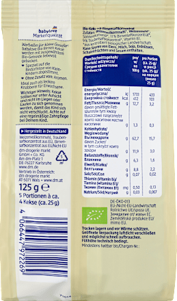  Bio piškoti z zgoščenim hruškovim sokom, po dopolnjenem 1. letu starosti babylove