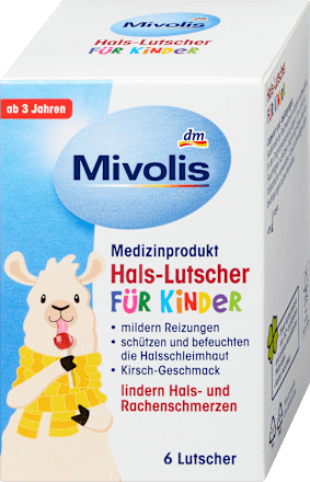 Lízanky na hrdlo pre deti Mivolis