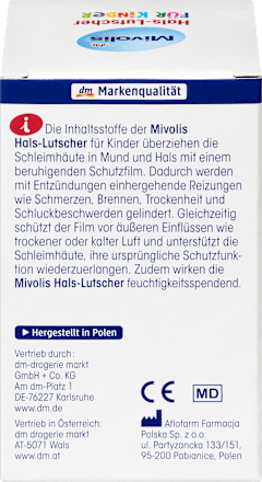 lízátka proti bolesti v krku Mivolis